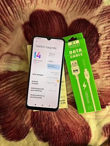 telefonlar yeni: Xiaomi 64 GB, rəng - Göy, 
 Barmaq izi, Face ID — 4