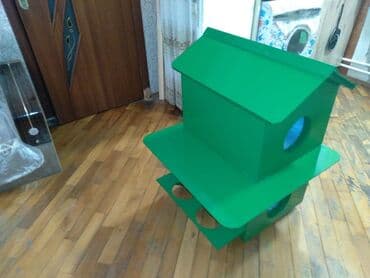 goyərcin yuvaları: Rəngli taxta heyvan evi/budaq evciyi - Material: taxta konstruksiya — 4