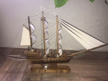 корабли ручной работы: Taxta yelkənli gəmi maketi Əl işidir, ölcüsü eni90sm hundurluyu — 8