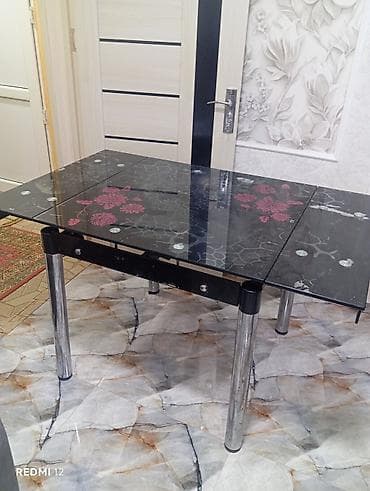 bağ ucun masa: Mətbəx masası, Transformer, Şüşə, Kvadrat masa — 2