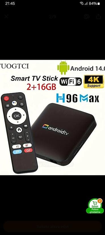 internet guclendirici modem: Yeni Smart TV boks 2 GB / 16 GB, Android — 1