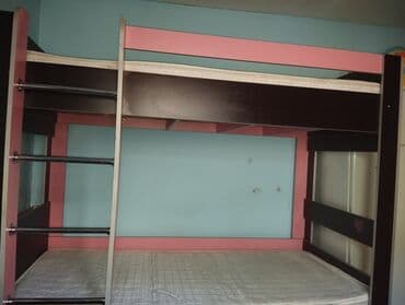 двухъярусные кровати в рассрочку: Oğlan və qız üçün, Çarpayı, Matras ilə, Siyirməli, MDF — 9