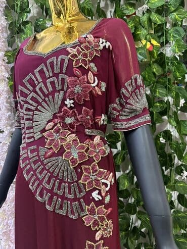 rus qızılı qiymeti: Bənövşəyi-bordo rəngli ziyafət donu. - Model: A-kesimli, ətəyi — 3