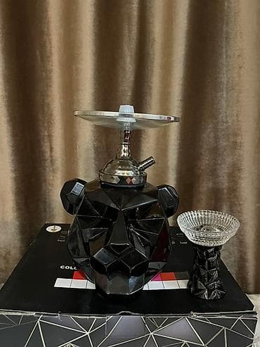 iş forma: Qara pantera formalı qəlyan. Xrom tərzi şaxta və şəffaf şüşə nəlbəki — 1