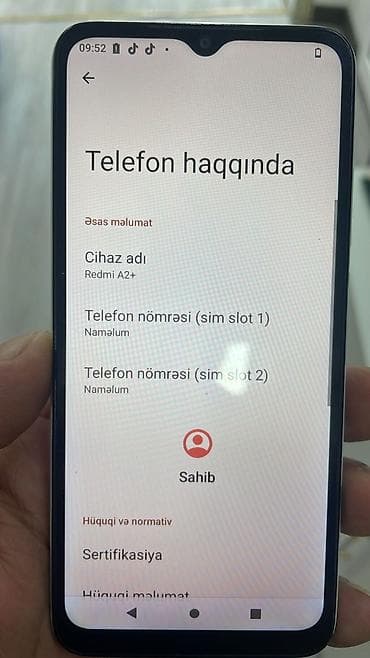 honor x8b barter: Redmi A2+ – açıq yaşıl rəngdə - Model: Redmi A2+ (ekranda “Cihaz adı — 2