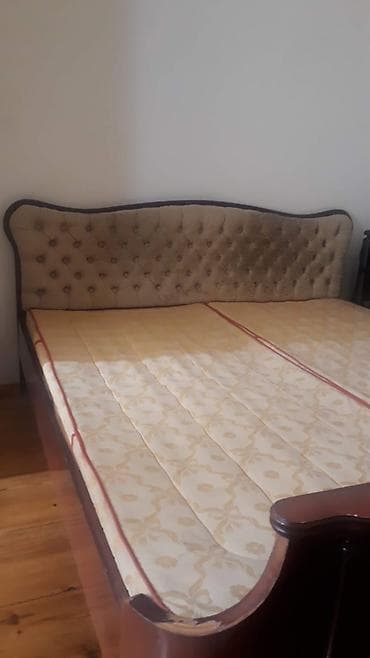 taxta: Klassik üslubda ikinəfərlik taxta çarpayı - Material: təbii ağac — 3