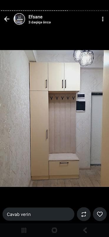 dolab dəhliz: 1 qapı, Bej, Digər material, Açılan, Düz dolab — 1