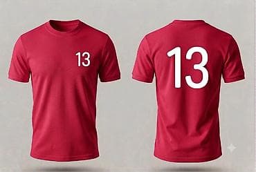 kis: Nömrəli idman futbolkası – uniseks, qısaqol - Rənglər: tünd mavi — 4