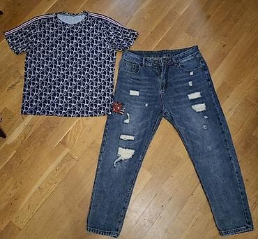 idman destleri: Kişi geyim dəsti - T-shirt: qısaqol, navy/mavi fon üzərində ağ — 1