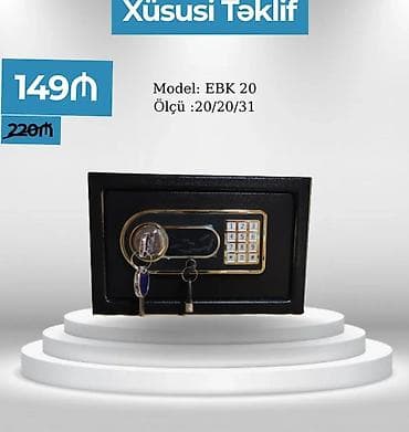 Elektron seyf – Model: EBK 20 - Ölçü: 20/20/31 sm - Rəng variantları