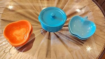 serviz alıram: Rəngli keramika mətbəx dəsti - 1 ədəd qapaqlı dairəvi keramika qab — 2