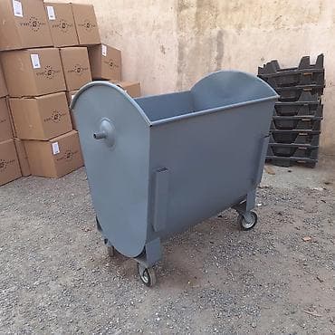 1100 Litrlik Metal Zibil Konteyneri – Təkərli, Yeni ♻️ Möhkəm metal