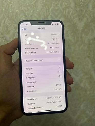 nar data nomre: IPhone Xs Max, 64 GB, Qara, Face ID — 4