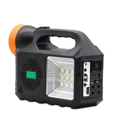 baş feneri: Günəş paneli ilə işləyən radio poverbank səsgücləndirici lampa hamısı — 3