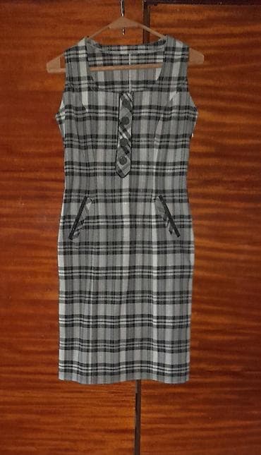 Qara-boz tartan naxışlı kombinezon tipli qolsuz don - Klassik kvadrat