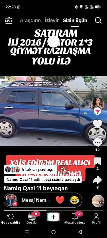 gence masin kredit: 2016 il istehsalı, mator 1.3 (1×3). Mavi rəngli kompakt — 1