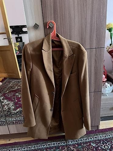 şalvar zara: Kişi üçün klassik palto – qəhvəyi/karamel rəngdə. - Model: iki — 1