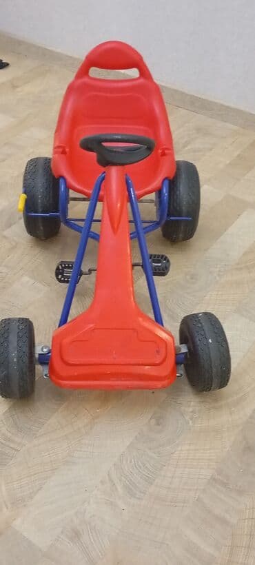 детские машинки для картинга: Uşaq pedallı qokart - Rənglər: qırmızı oturacaq və ön kapot, mavi — 2