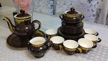 Çay dəsti, rəng - Qəhvəyi, Keramika
