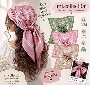 Zərif naxışlı ipək effektli bandana şərflər – mi.collecti0n.Tək lalafo.az -da Zərif naxışlı ipək effektli bandana şərflər – mi.collecti0n.Tək