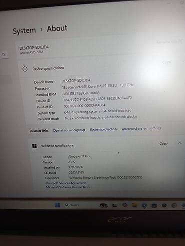 Acer Aspire 5 (A515-58M) noutbuk - Ekran: 15.6" Full HD (1080p) mat — 1