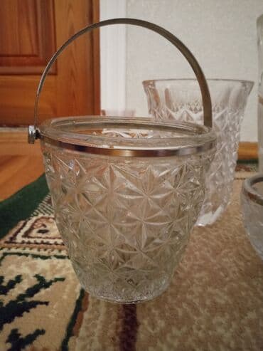 Продукты питания: Kəsimli şüşə məmulatlar dəsti - 1 ədəd tutacaqlı buz vedrəsi – ulduz — 4