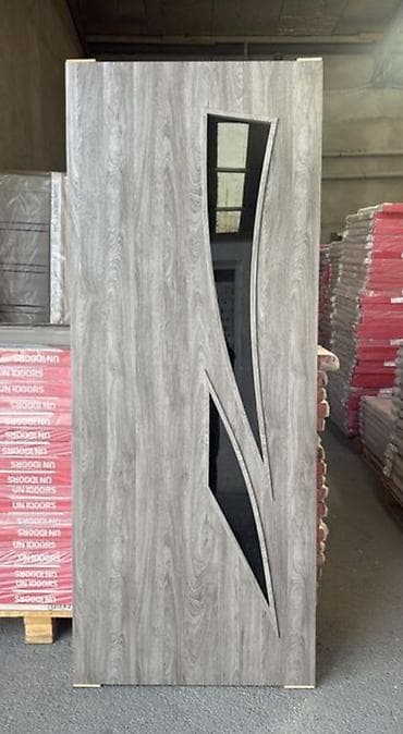 qapi dekoru: Daxili qapı paneli – müasir dizayn - Material: ağac teksturalı — 3