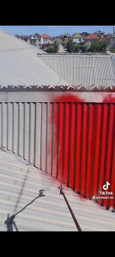 ремонт и строительство домов: Xidmət: Eternit/profilli şifer damların yerində rənglənməsi və bərpası — 1