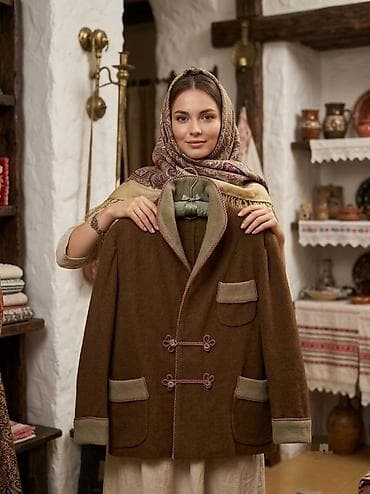 Üst geyimləri: Винтажное шерстяное полупальто / пиджак «Рила» (Толбухин, Болгарская — 1