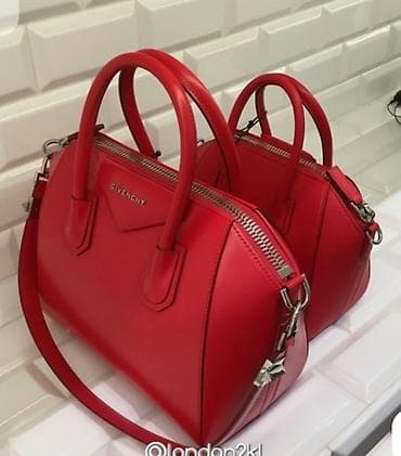 Сумки: Givenchy Antigona Mini – qırmızı rəngli qadın çantası - Rəng: parlaq — 1