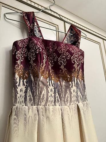 Zərif naxışlı uzun don(1 dəfə geyinilib) - Model: çiyin qayışı olan — 2