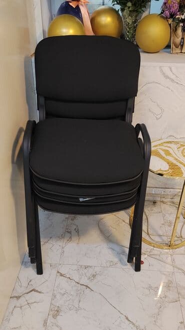 Restoran mebeli: Yığıla bilən ofis/plastik karkaslı stul dəsti - Rəng: qara - Model — 1