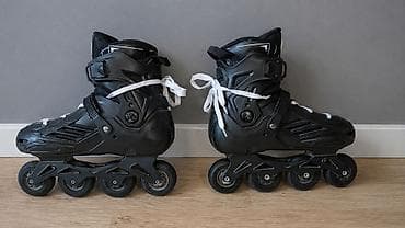 İnline (roller) konkiseti – 4 təkərli, bərk plastikkorpuslu, qara — 1