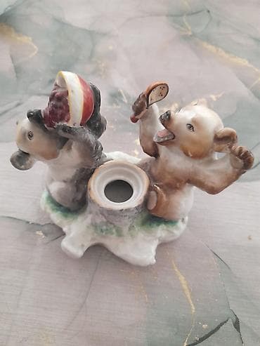 Porcelan şamaltı/şamdan fiquru - Material: cilalanmış əl işi porcelan