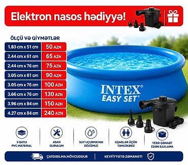 Yeni Şişmə hovuz Intex, 4.1 - 5 m, 3501 - 4000 l