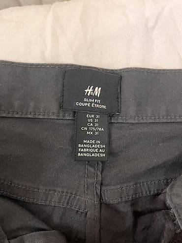 qara şalvarlar: H&M kişi şalvarı – Slim Fit - Ölçü: 31 (EUR 31 / US 31) - Rəng — 2