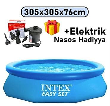 Elektron Nasos Hediyye. Intex 3.05 × 0.76 m şişmə hovuz 🌊 Yay — 1