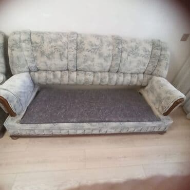 Masalar və oturacaqlar: İşlənmiş, Di̇van-kravat, 2 kreslo, Divan, Bazalı, Açılan — 4