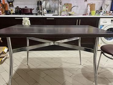 kuxna ustolu: Mətbəx üçün, İşlənmiş, Açılmayan, Dördbucaq masa, 2 stul — 1