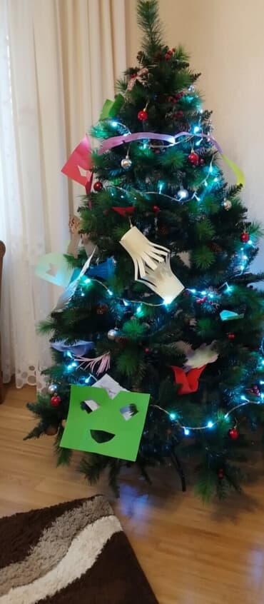 projektor zvezdano nebo: Oyunçagları ilə və işiglı lampıçkalari ilə
Uzunlugu 1.80 — 7