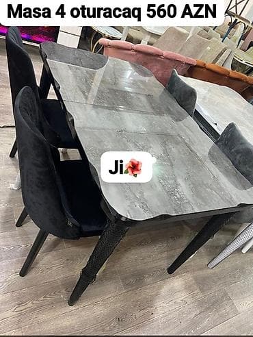 pul kasasi: Mətbəx üçün, Yeni, Açılmayan, Dördbucaq masa, 4 stul — 2