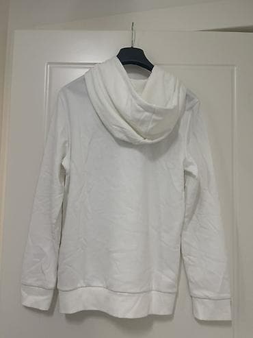 Толстовки: Adidas kapüşonlu sviter/hoodie - Rəng: ağ - Ön hissədə böyük qara — 2