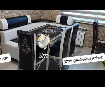 Masalar: Mətbəx üçün, Yeni, Açılmayan, Dördbucaq masa, 2 stul — 1