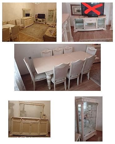 komplekt: İşlənmiş, Komod, Masa və oturacaqlar, TV altlığı — 1