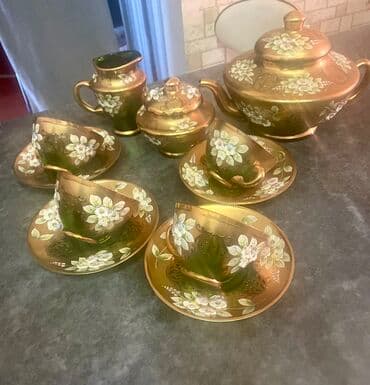 gehve: Çay dəsti, rəng - Yaşıl — 3