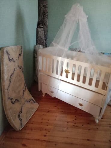 ağ uşaq carpayısı: Oğlan və qız üçün, Dördbucaq, Beşik, Dəst ilə, Matras ilə, Yellənmə mexanizmsiz — 7