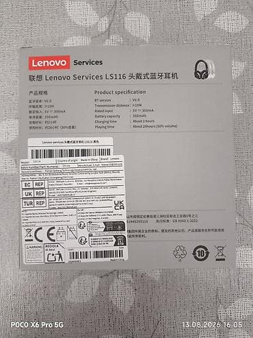 samsung bluetooth: Новый Беспроводные (Bluetooth) Наушники, Lenovo, цвет - Черный — 5