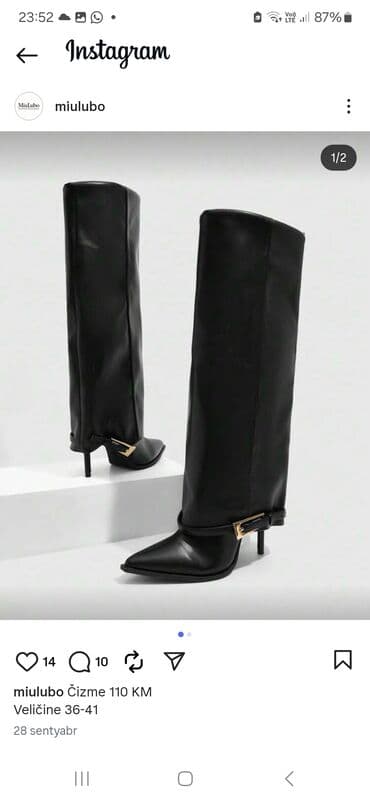 qiz ucun botlar: Ölçü: 35, rəng - Qara, Yeni — 3