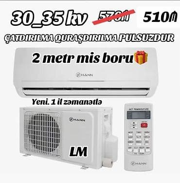 Elektronika: HANN kondisionerləri – endirimli! Model və güc seçimləri: - 9000 BTU — 1