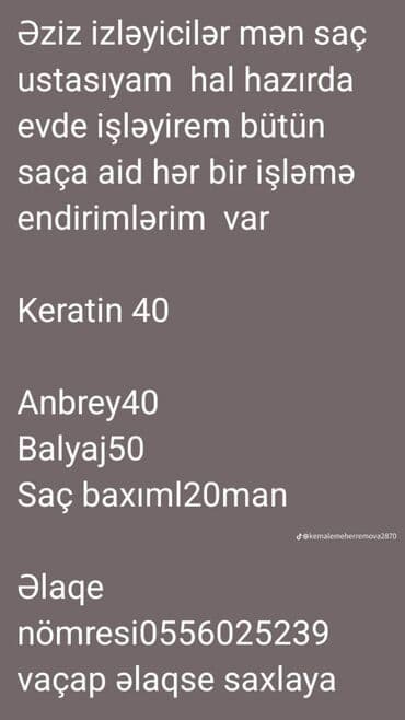 маникюр с выездом на дом: Peşəkar saç xidmətləri – ev şəraitində Təklif olunan xidmətlər: - — 1